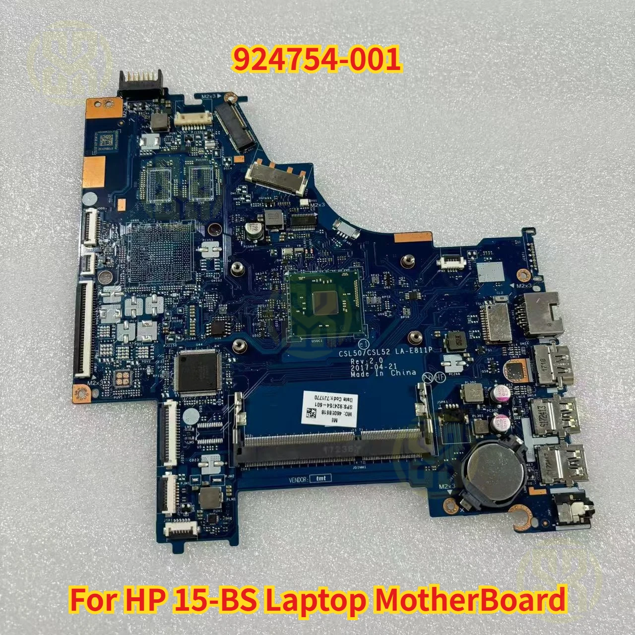 

LA-E811P для материнской платы ноутбука HP 15-BS 924754-001 с процессором N3710, тест UMA, работа в порядке