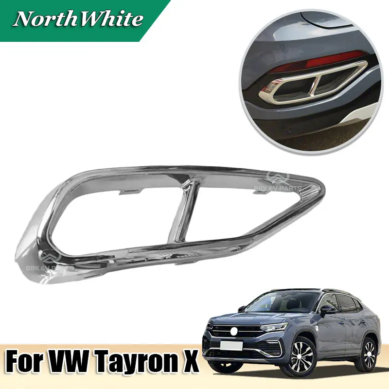

Chrome Exhaust Tip Trim For VW Tayron X Exhaust Pipe Muffler Tip Decorative Cover Auto Styling