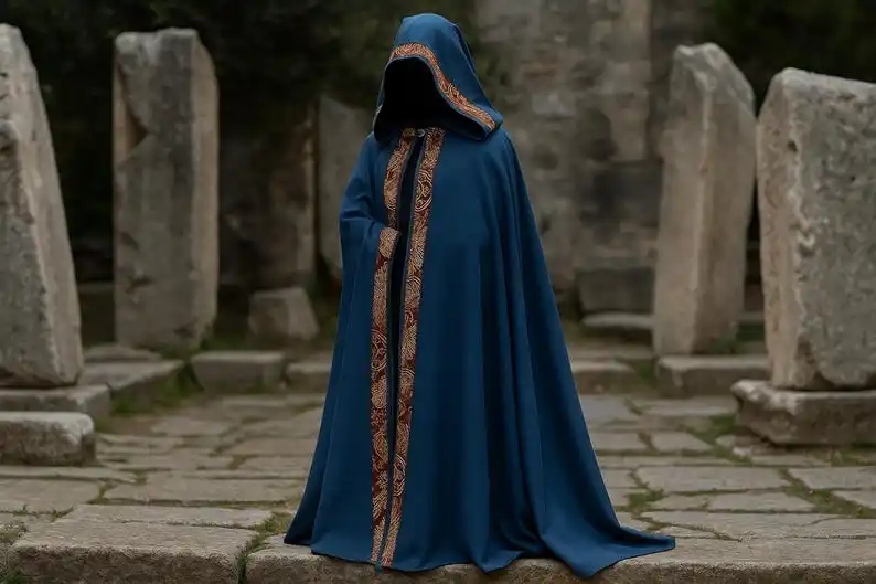 Capa con capucha gótica Vintage para hombre y mujer, abrigo Medieval para Halloween, vampiro, diablo, mago, bata vikinga, disfraz de fiesta