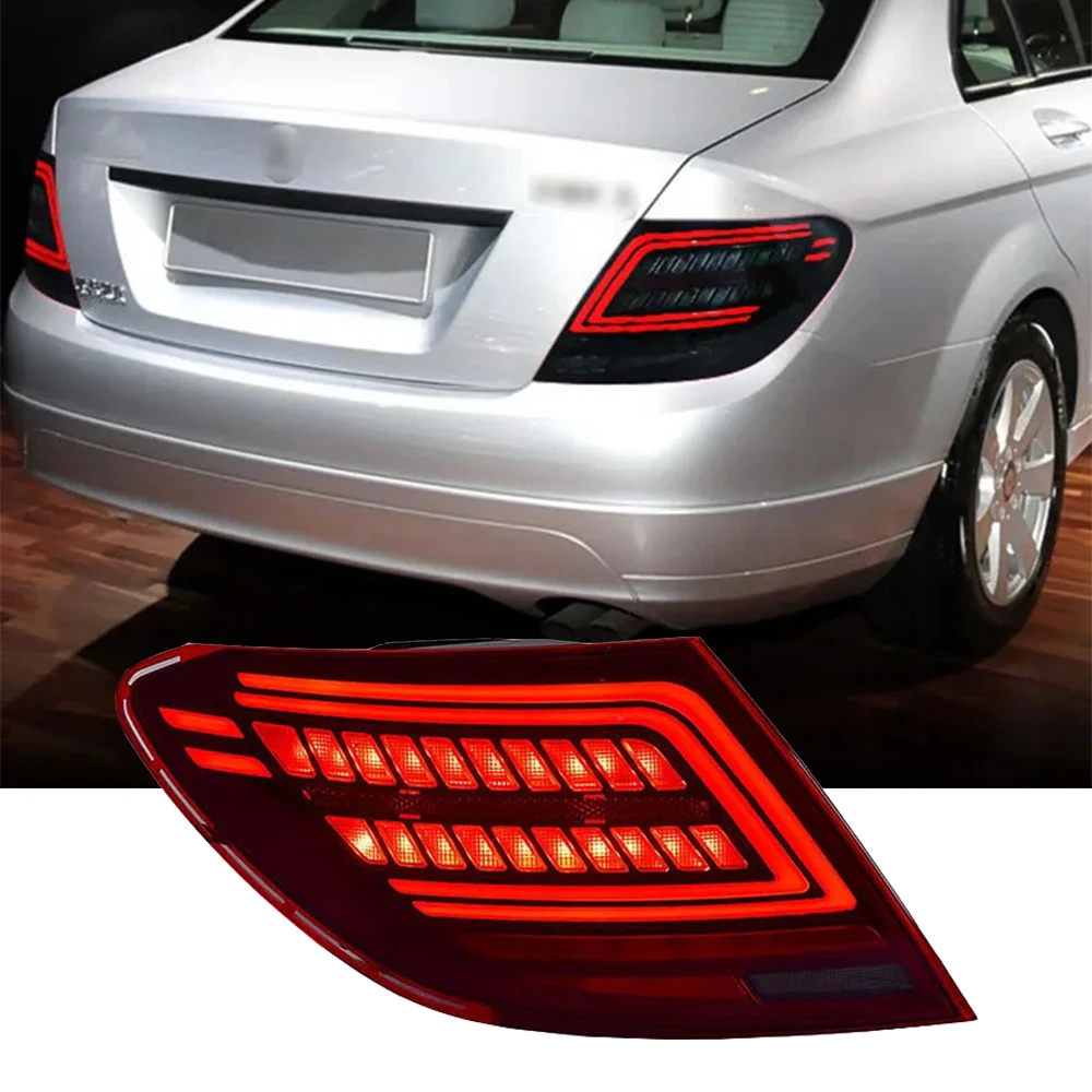 

For 07-14 Mercedes Benz C Class W204 C180 C200 C260 C63 Tail Light Assembly Modification Dynamic Running Led Water Turning