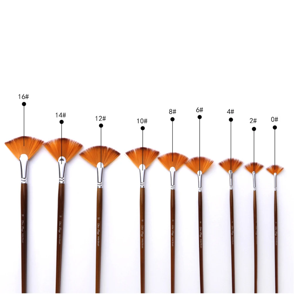 

9pcs Painting Brushes Set Soft Watercolor Oil Supplies for Kids Beginners Professionals Bamboo Handle