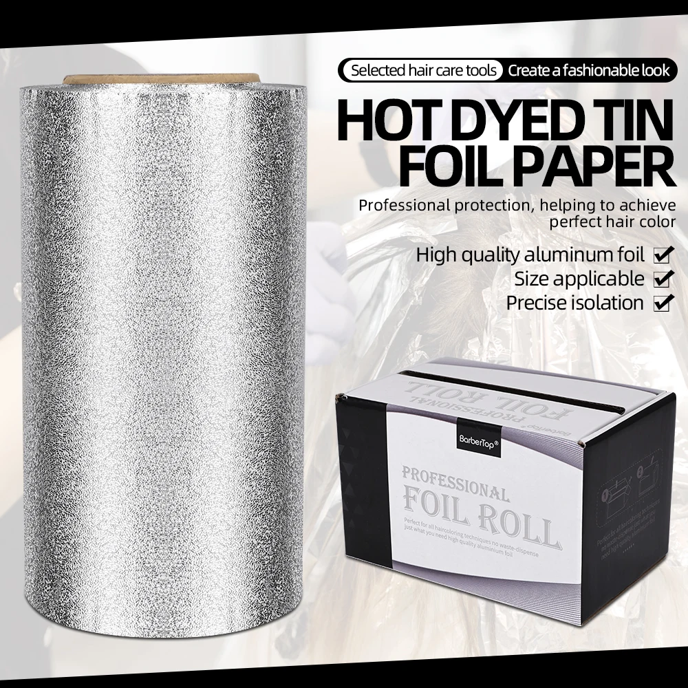 HAIRDRESSING ALUMINIUM FOIL - Thick & Strong Tin Foil Sheets for Hair Coloring, Highlights & Perm, Salon Barber Supplies