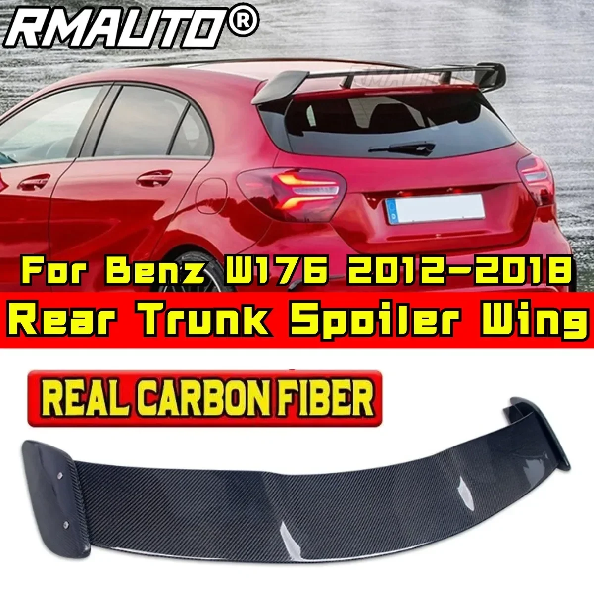 For Mercedes W176 W177 Benz A Class A180 A200 A220 A250 A260 AMG A45 2012-2018 Rear Spoiler Wing Body Kit Car Rear Roof Spoiler