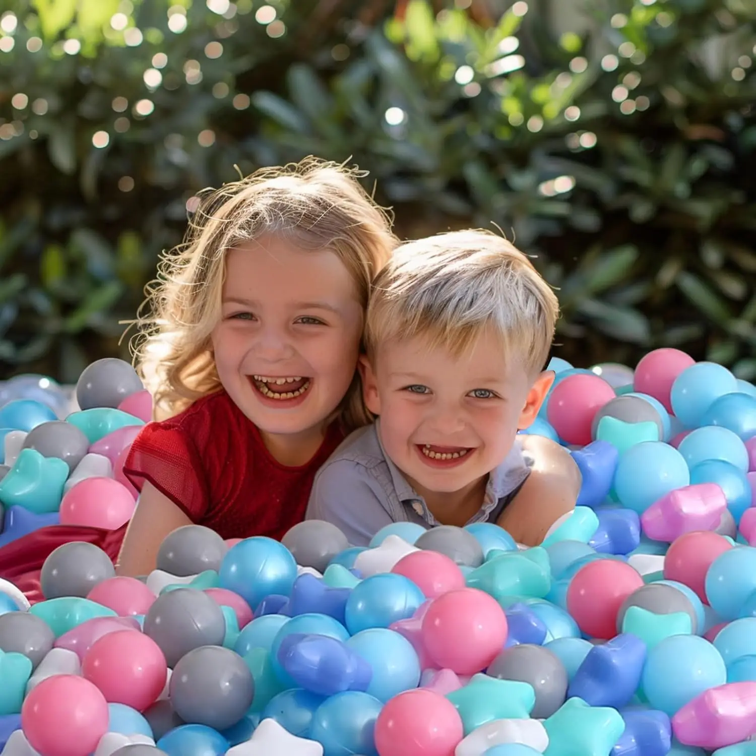 Ball Pit Balls 100 perles rose vert bleu blanc, formes d'étoiles pour bébés enfants parc boules en plastique pour boules de jeu de piscine à balles