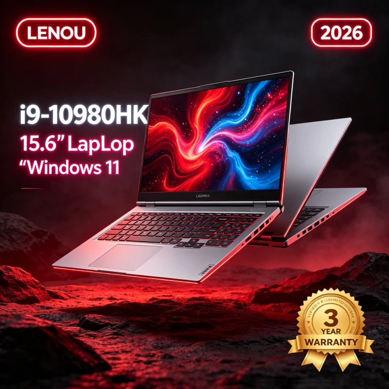 LENOU 15.6 Inch FHD Ultra Thin Laptop, Intel Core i9-10980HK, 16GB RAM, 1TB/2TB Optional SSD, Fingerprint Unlock, Windows 11