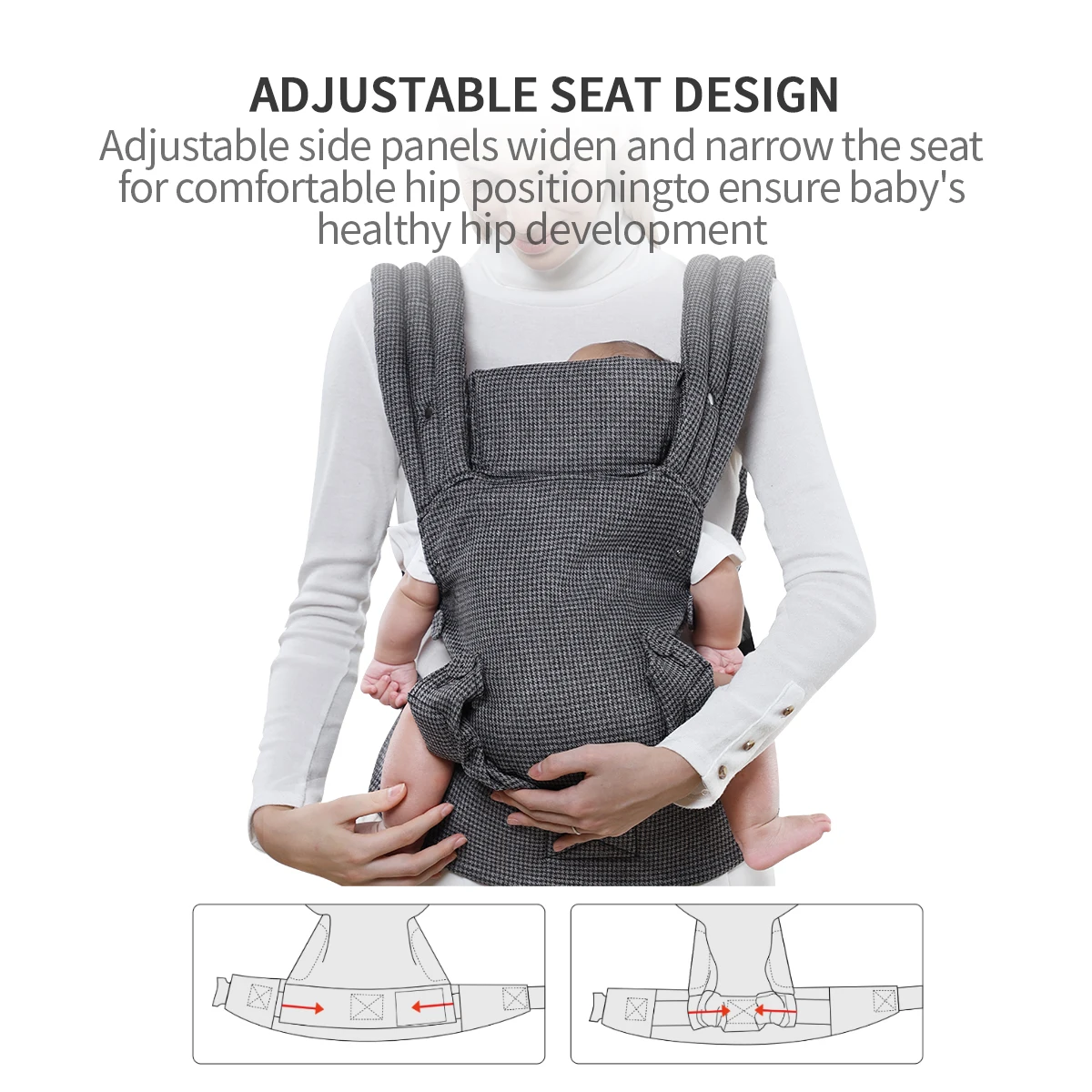 Sunveno Baby Carrier for Newborn with Neck Support Adjustable Back Strap Comfortable & Ergonomic