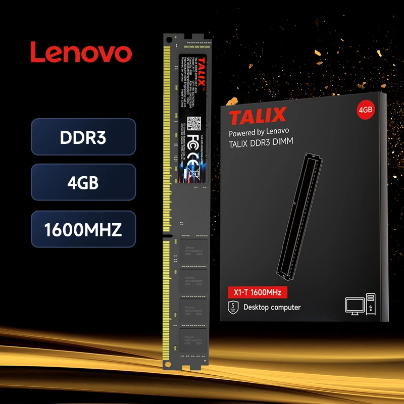 

Новая оперативная память Lenovo Talix DDR3 4 ГБ для настольных ПК, 1600 МГц, в розничной упаковке, совместима с большинством материнских плат