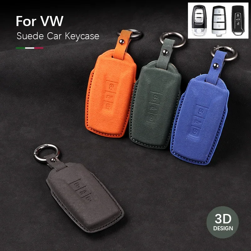 

Leather Car Smart Key Case Cover Shell Bag For VW Volkswagen Accessories