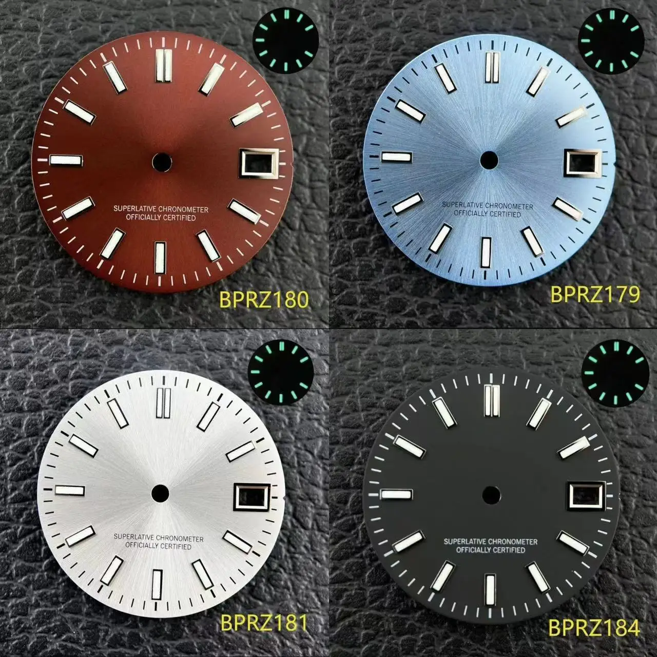 28.5mm S logo dial suitable NH35 movement watch modification accessories NH36 green night light single s date window accessories