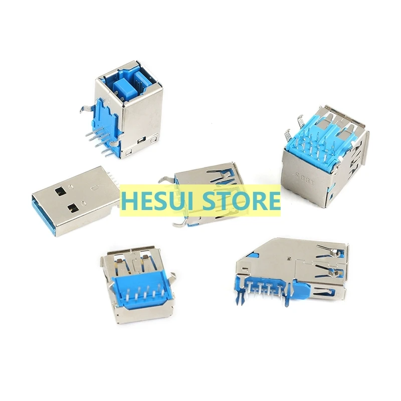 USB3.0-AM/AF port 90/180° Female socket Male square port Type A B patch socket connector