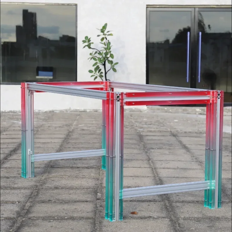 Tischbeine aus Acryl mit Aluminiumprofil, Schreibtischbeine, Schreibtischmehl