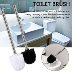 Plastic Toilet Brush with Stainless Steel Handle Soft Bristles Cleaning Tools for Bathroom Accessories Sets WC Cleaning Utensils