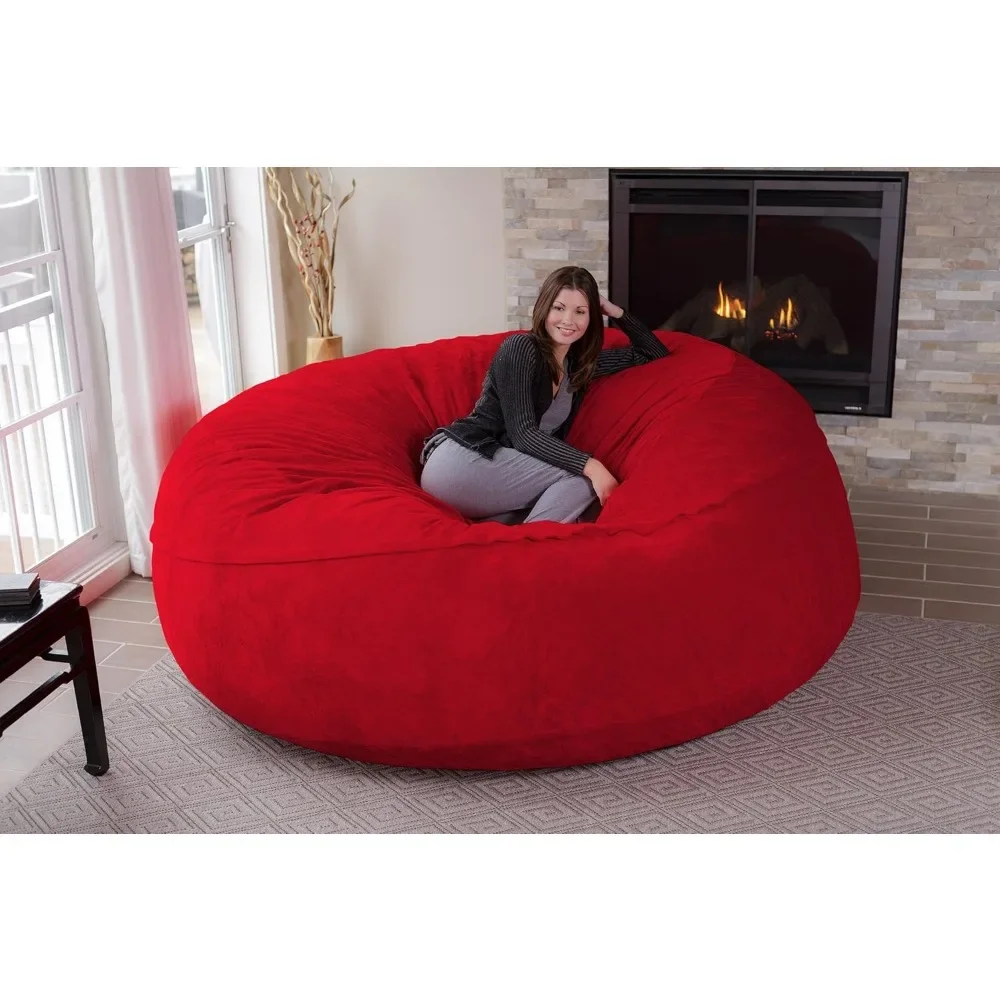 Bean Bag Chair: Giant 8' Memory Foam Furniture Bean Bag - Big Sofa with Soft Micro Fiber Cover