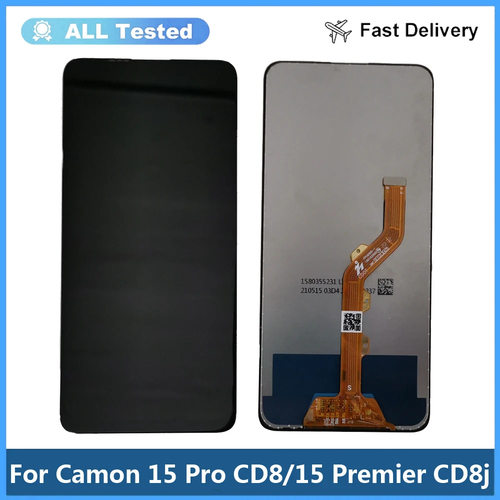 For Tecno Camon 15 Pro CD8 LCD Display Assembly Complete Touch Screen Digitizer Replacement LCD Camon 15 Premier CD8j Display