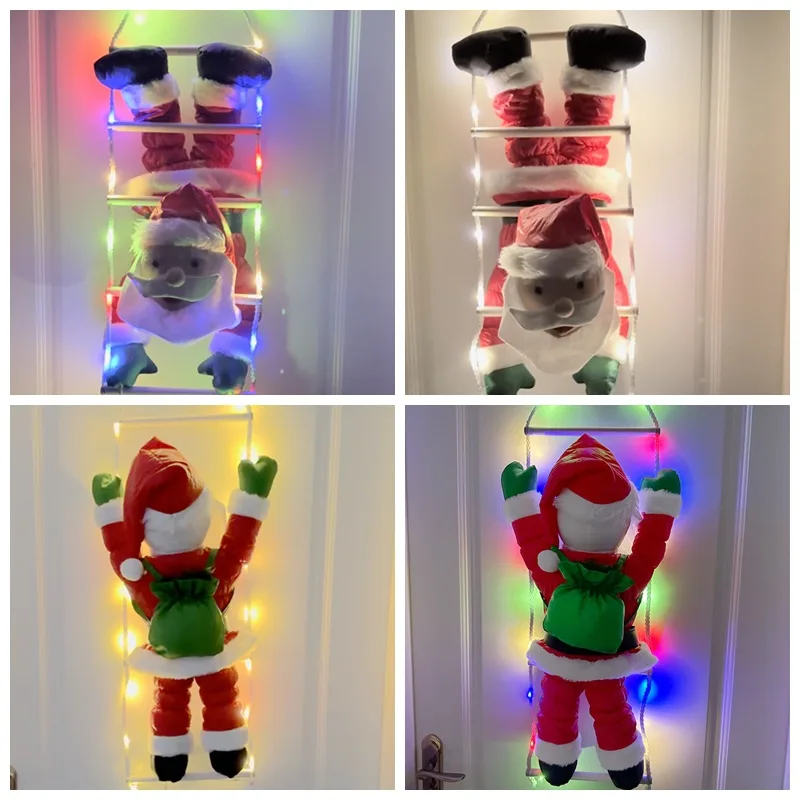 Santa Claus LED Light String Down Ladder Pendant Doll Christmas Decorations Santa Claus Decorations Christmas Ornaments