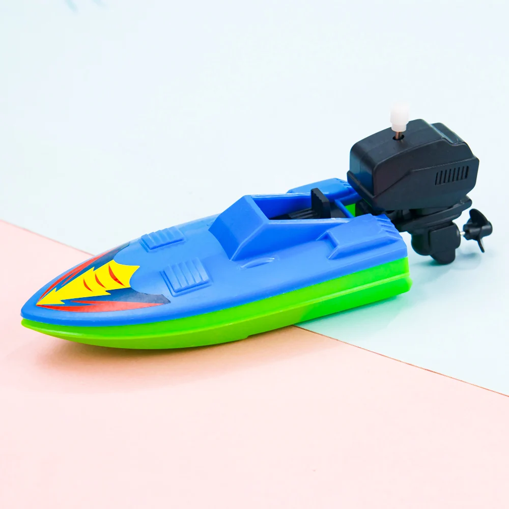 子供向けギフト クラシックなバスタブシャワー 小型蒸気船 巻き上げ式おもちゃ スピードボート船 巻き上げ式