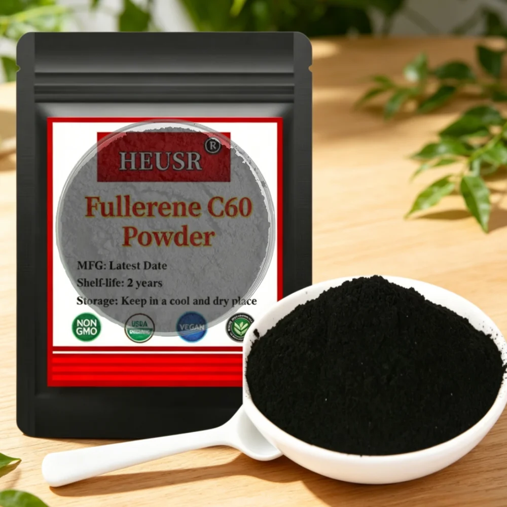 

High Quality Fullerene C60 Powder Cosmetic Raw Materials Whitening and Wrinkling Prevention of Aging