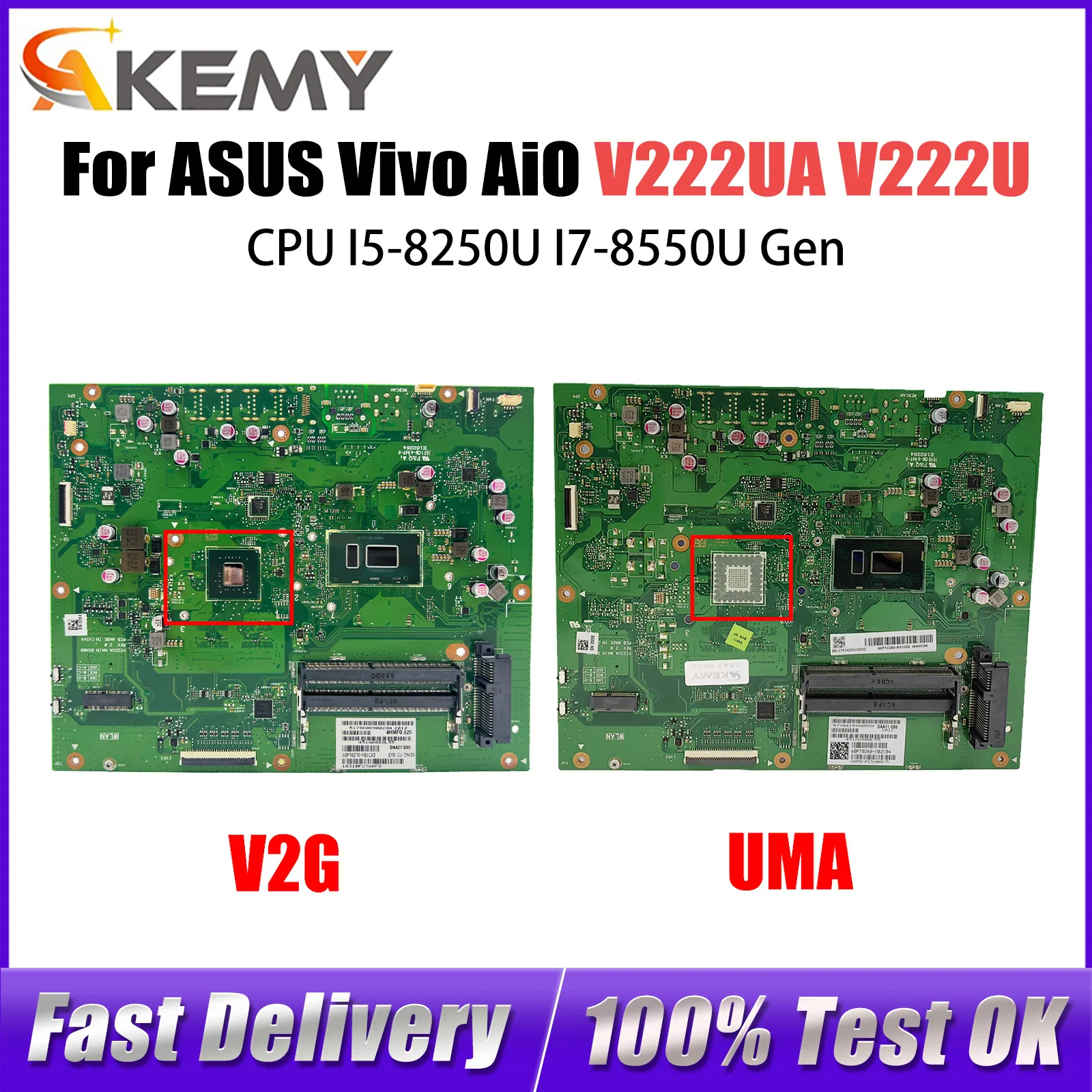 

V222U Motherboard For ASUS Vivo AiO V222UA for All-in-one Machine With I5-8250U I7-8550U CPU Fully Tested