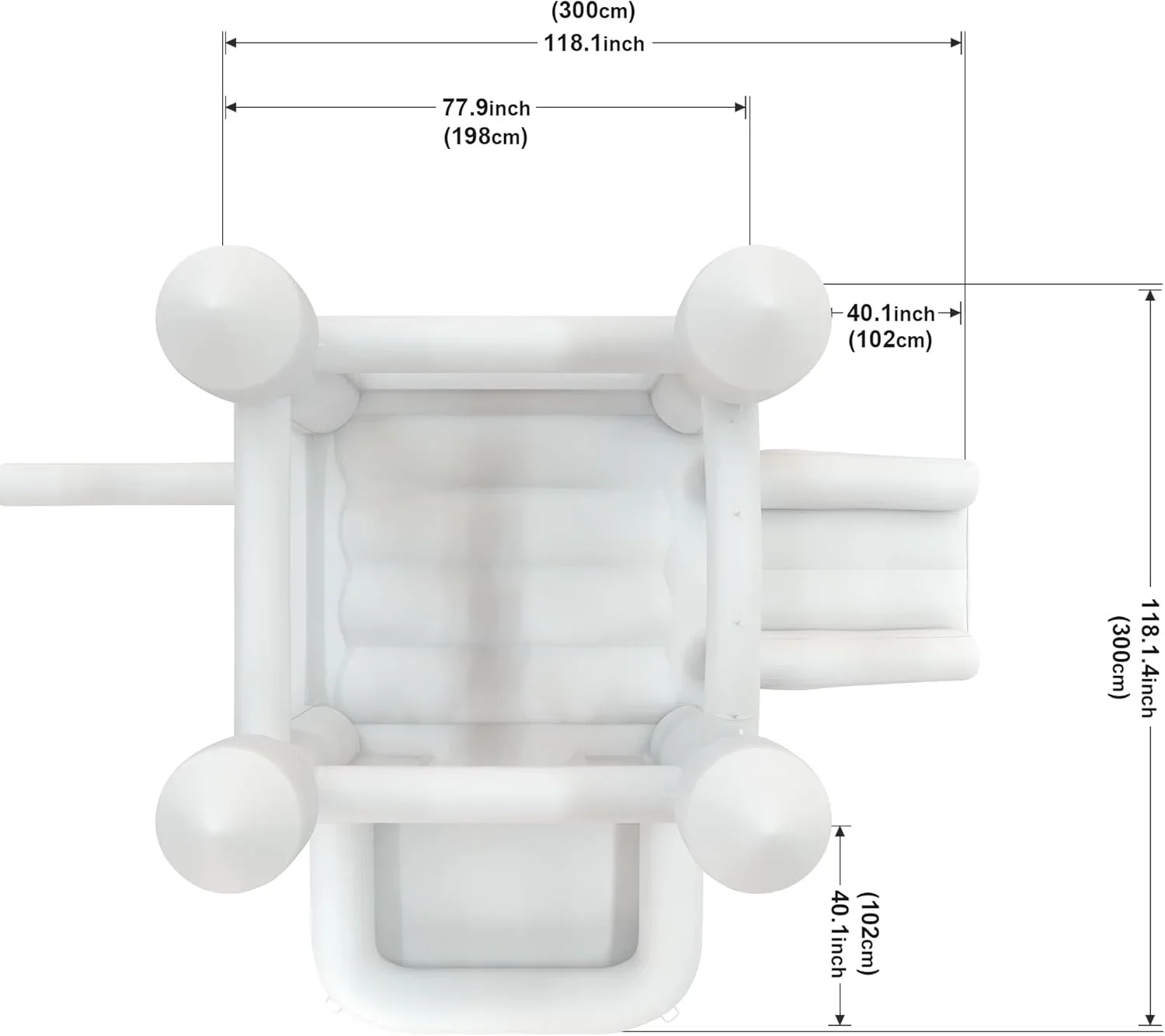 Castelo inflável branco da corrediça do açucador do PVC para crianças jogo de salto interno ou exterior com quintal da festa de aniversário inclui ventilador