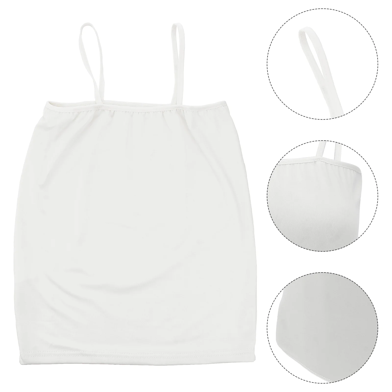 Women's Strap Crop Thin Strap Bandeau Tube Hot Vest Cool Strap Tank Size S(White) strap crop top thin strap tops