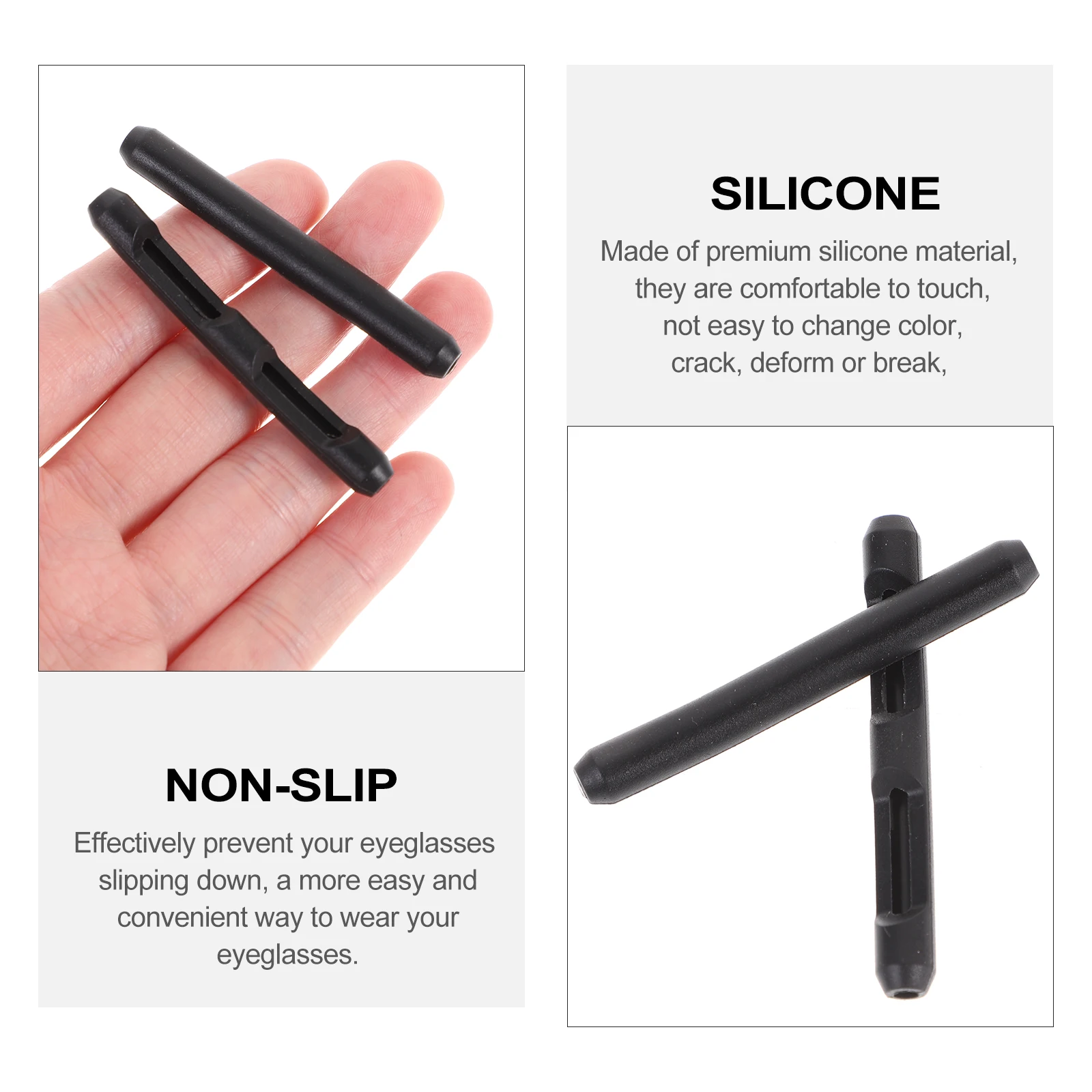 

Silicone Eyeglass Temple Tips Ear Cushions Glasses Accessories Non Slip Grip For Daily Use Yoga Running Climbing Riding