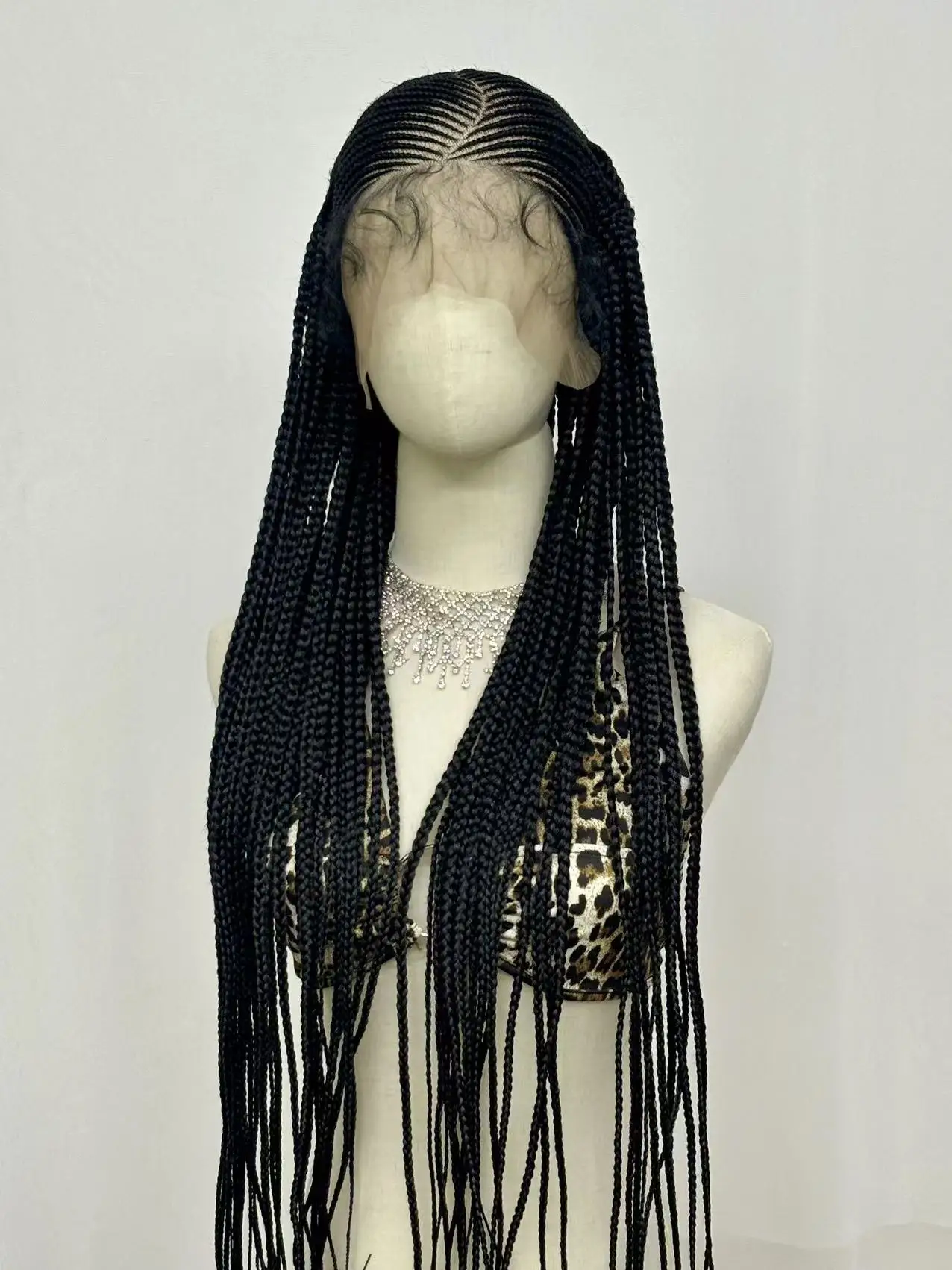 Cornrow Box Synthetic Braided Wigs Full Lace Box Braided Wigs for Black Women with Natural Baby Hair 360 Lace Wigs