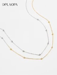 DPLAOPA 925 Sterling Silver Dainty Zircon CZ Charm Choker Necklace Long Chain Luxury Fine Jewelry 2022 Wedding Crystal Jewels