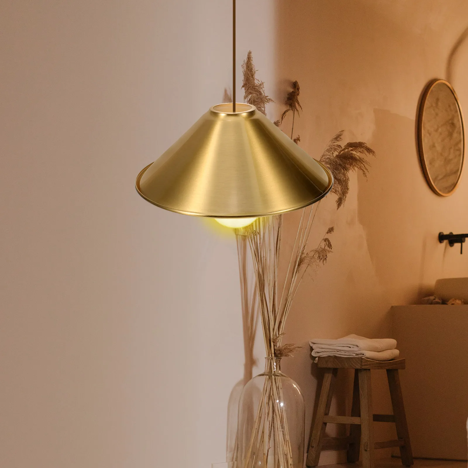 

Copper Plated Lampshade E27 Iron Cover 220mm Diameter Hanging Light Shade Pendant Lampshade Bedroom Hallway Restaurant Decor