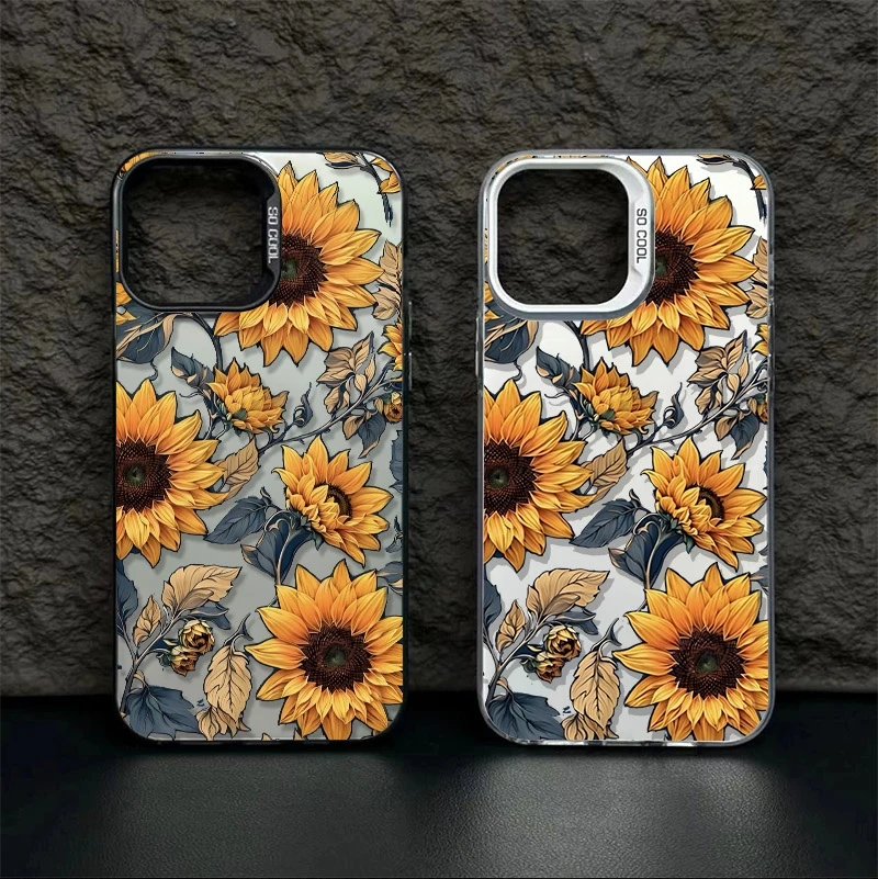 

Sunflower Phone Case For iPhone 17 Pro Cases iPhone 16 Pro Max 15 14 12 13 11 XS X XR 7 8 Plus 16E 17 Air Shockproof Back Cover