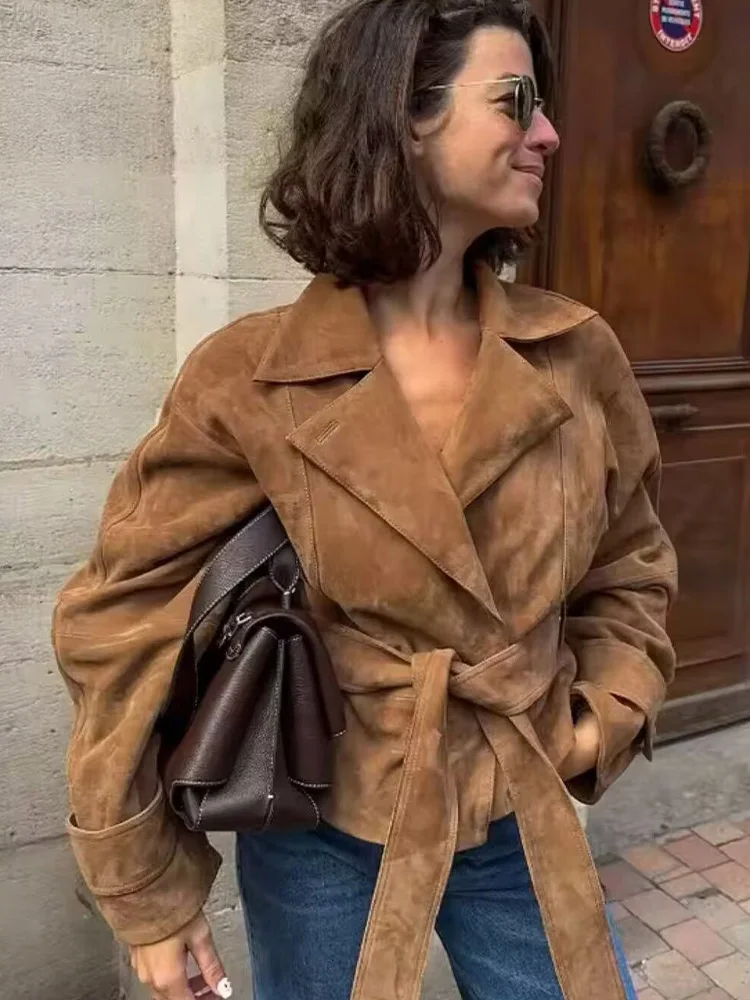 HH femmes élégant revers vestes col rabattu poche bouton à lacets décoration hiver femmes solide manches longues manteaux à la mode