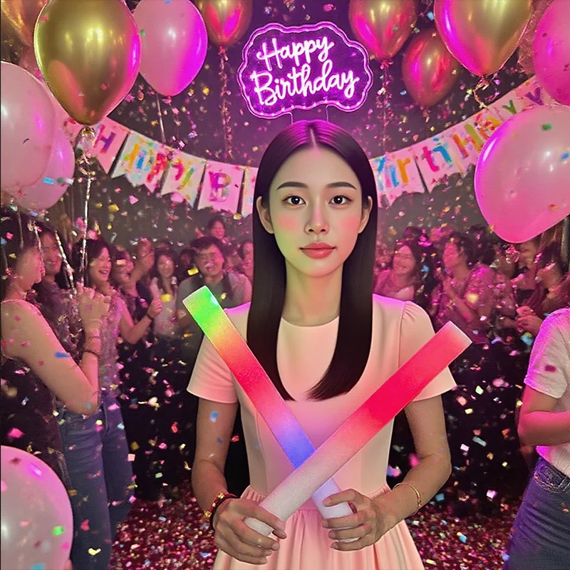 1 pc Happy Birthday Letter Headband Adult Decor Headwear Props Glowing Headband For Night Bar Disco Headgear