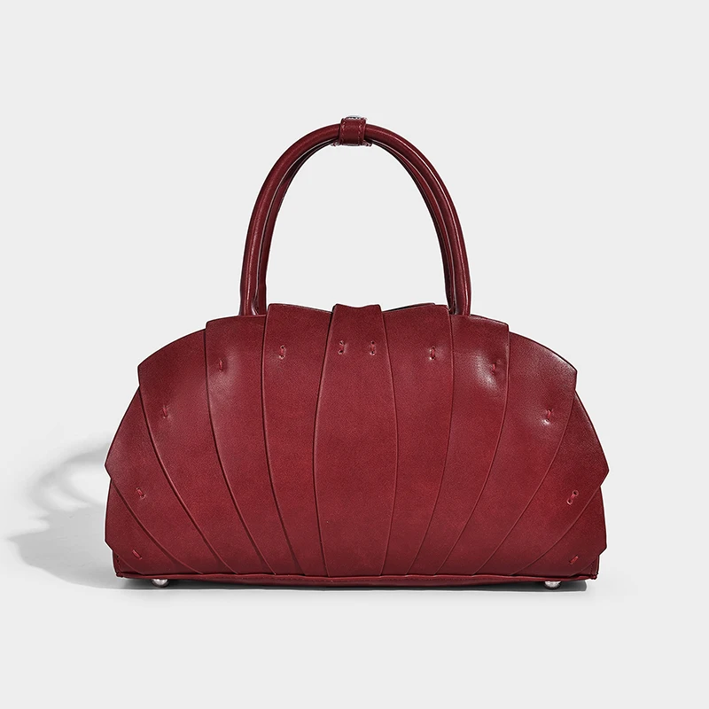 Fächerförmige Lotusblatt-Rüschen-Umhängetasche, Handgefertigte Patchwork-Tragetasche für Damen, Designer Trendige Pendler-Boho-Chic-Handtasche – Detail 12