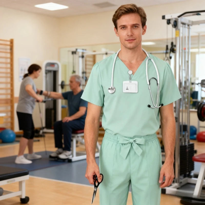 

Quick-drying Work Clothes Set, Hand-washing Suit, V-neck Short-sleeved Hand-washing Suit, Male and Female Doctors