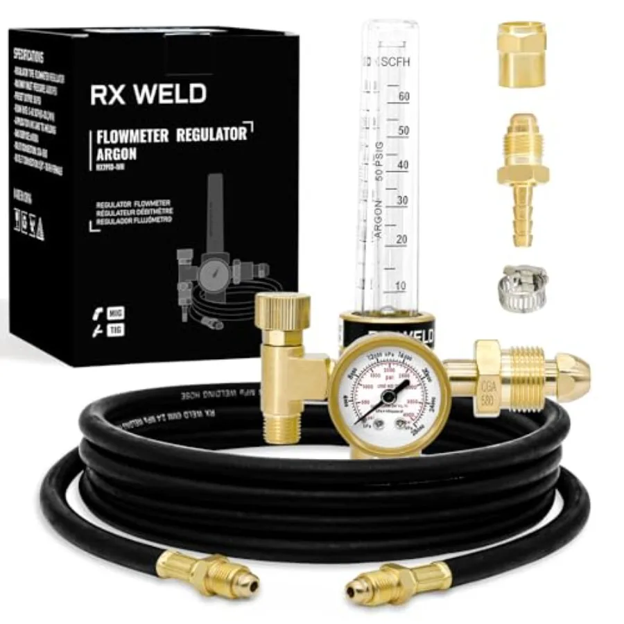 

Argon Regulator Flowmeter Gas Gauge for Mig Tig Weld with Gas Welding Hose
