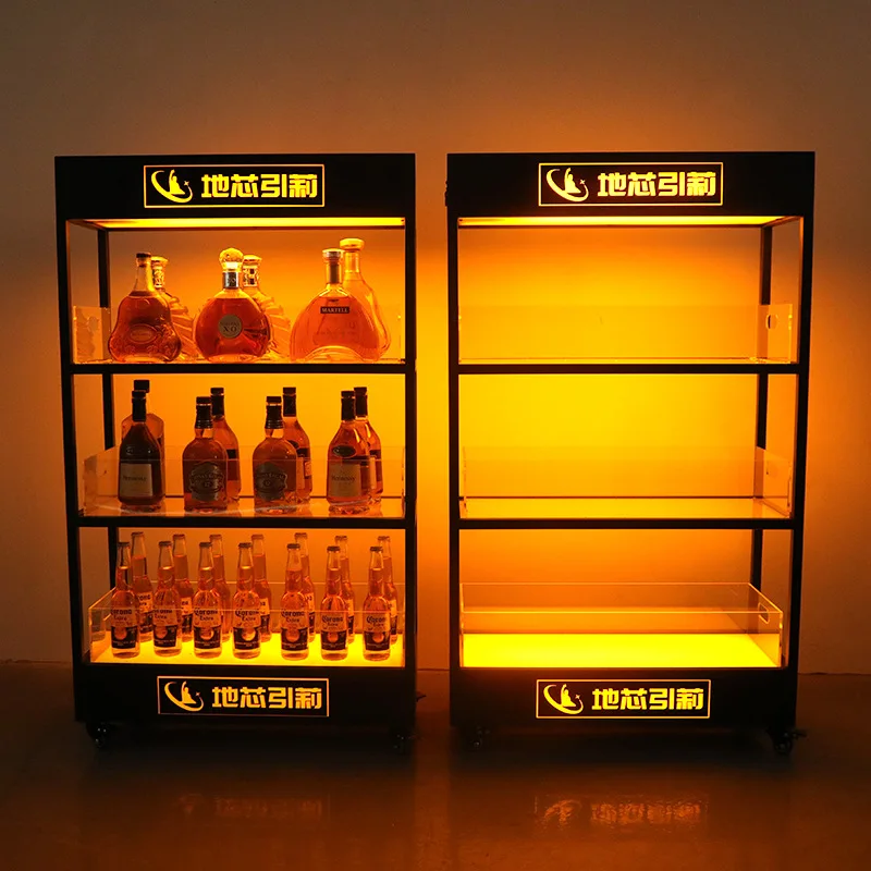 

Bar nightclub luminous wine cabinet spade a champagne beer mobile display cabinet nightclub KTV foreign wine display rack