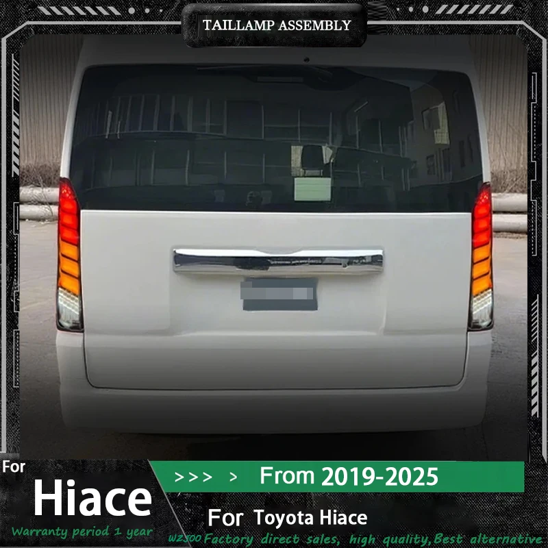 

Светодиодный задний фонарь автомобиля Styg для Toyota Hiace Lights 2019-2025 DRL сигнальный тормоз задний ход автоаксессуары полоса указателя поворота