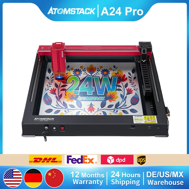 

ATOMSTACK X24 A24 Pro Laser Engraving Machine Bundle 600mm/s High Speed Precise Positioning Unibody Frame CNC Laser Engraver DIY