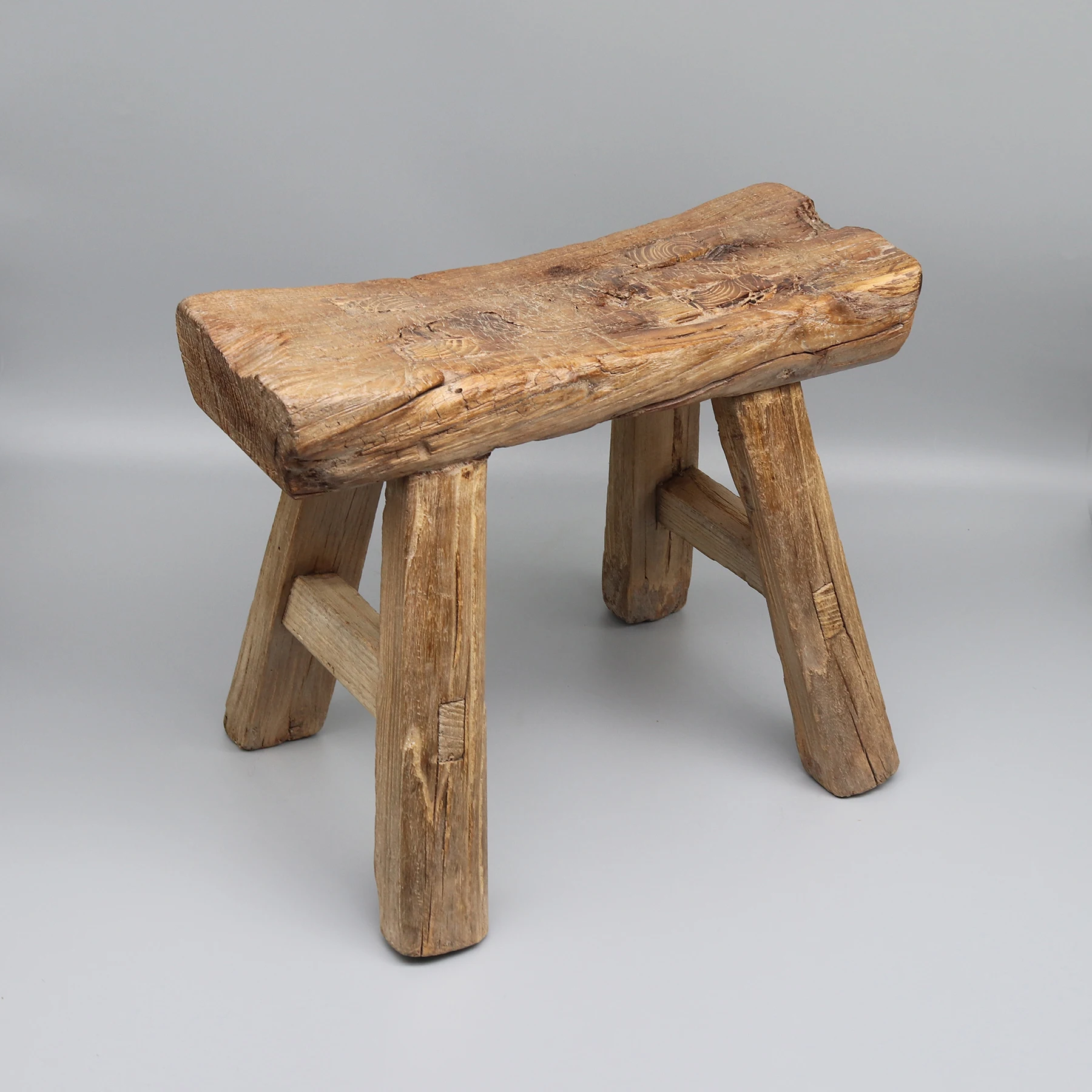 Old Stool, Small Seater, Bathroom Bench, Naturally Weathered