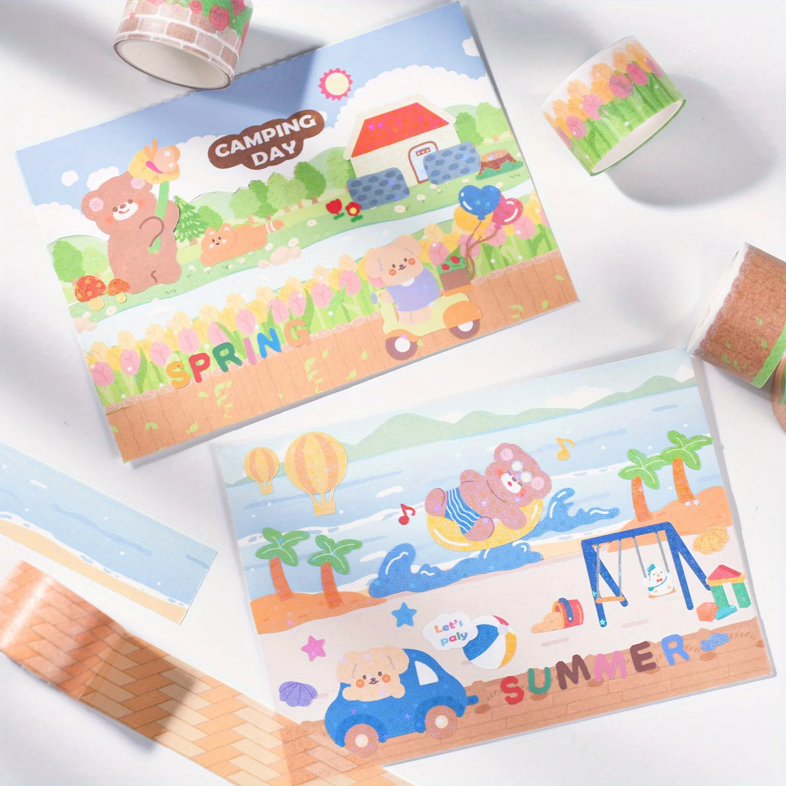 4 roll/set 2.5cm*2m Simple Washi Tape Creative Fresh Masking Tape DIY Handbook Collage Material Stickers Aesthetic Stationery