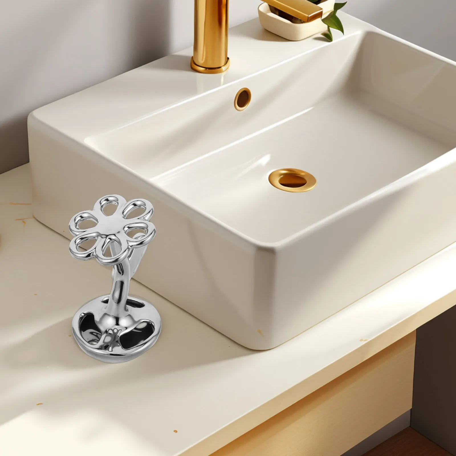 

Elegant Ceramic Toothbrush and Makeup Brush Holder for Bathroom Vanity Countertop Storage Rack Antislip Base Easy to Clean