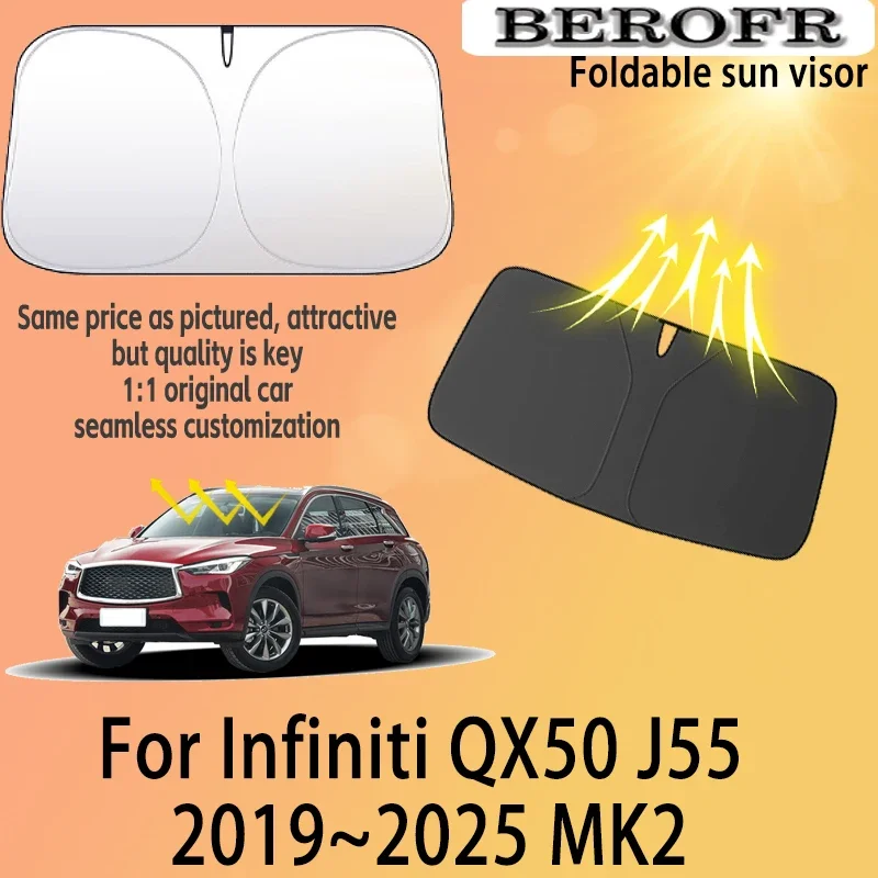 For Infiniti QX50 J55 2019~2025 MK2 Front Windshield Sunshade Privacy curtain Car Heat Sun Visor High quality Auto Accessories