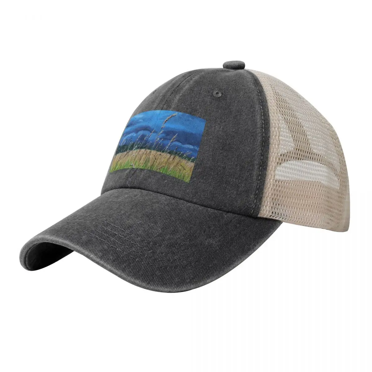 Wheatfield before a thunderstorm oil painting Baseball Cap hard hat Visor fishing hat Hat Baseball Cap Men Hats Women's