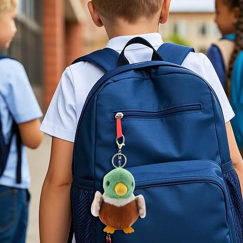 Gevulde sleutelhanger Mallard Duck Bag hanger 4,3 inch pluche dier portemonnee charme rugzak hanger draagbaar voor kinderen