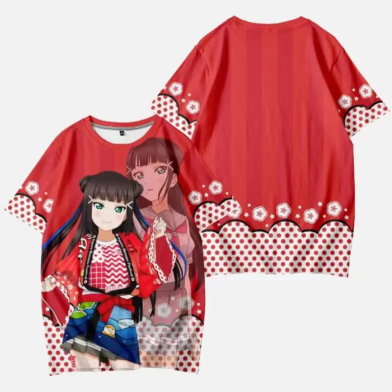 Camiseta Anime Love Live Sunshine 3D para hombres y mujeres, camisetas gráficas de Cosplay, Takami, Chika, Sakurauchi, Riko, Kanan, Matsuura,