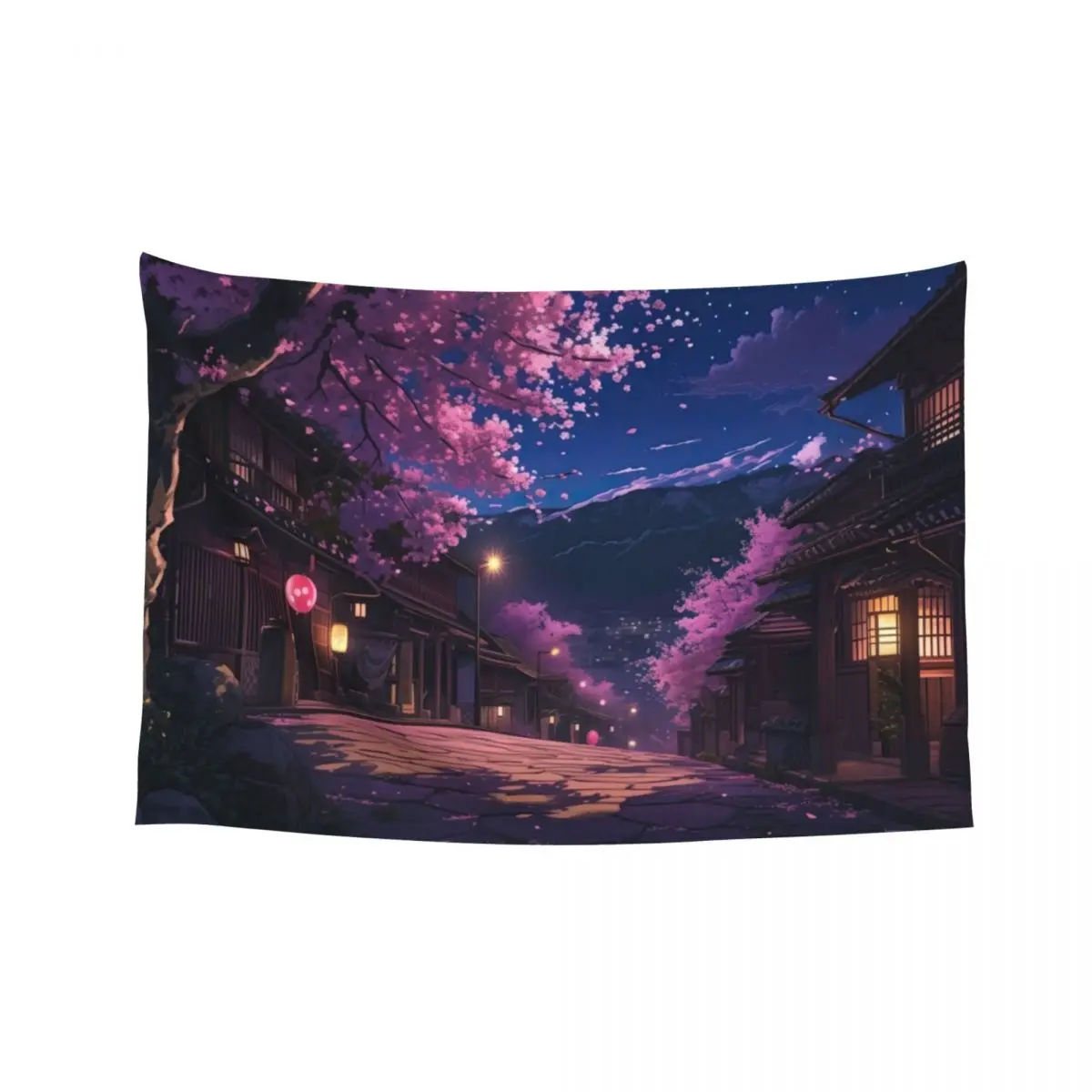 

Sakura Nights in Kyoto Tapestry Room Decoration Accessories Tapete For The Wall Room Decor Decoration For Bedroom Tapestry