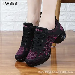 Women's Dance Shoes Woman Jazz Dancing High-quality  Weaving Mesh Sneakers Lady Modern Female Sports