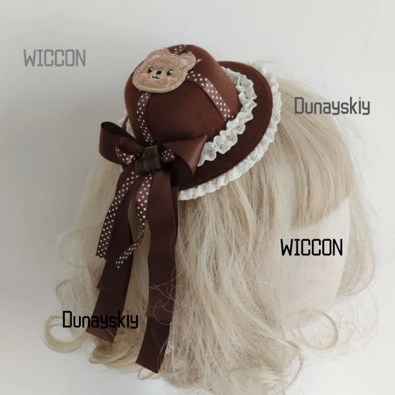 Chocolate Bear Beret Hair Clip Kawaii Tiramisu Coffee-Colored Lolita Headwear Cos/Halloween Japanese Sweet Style Hair Accessory