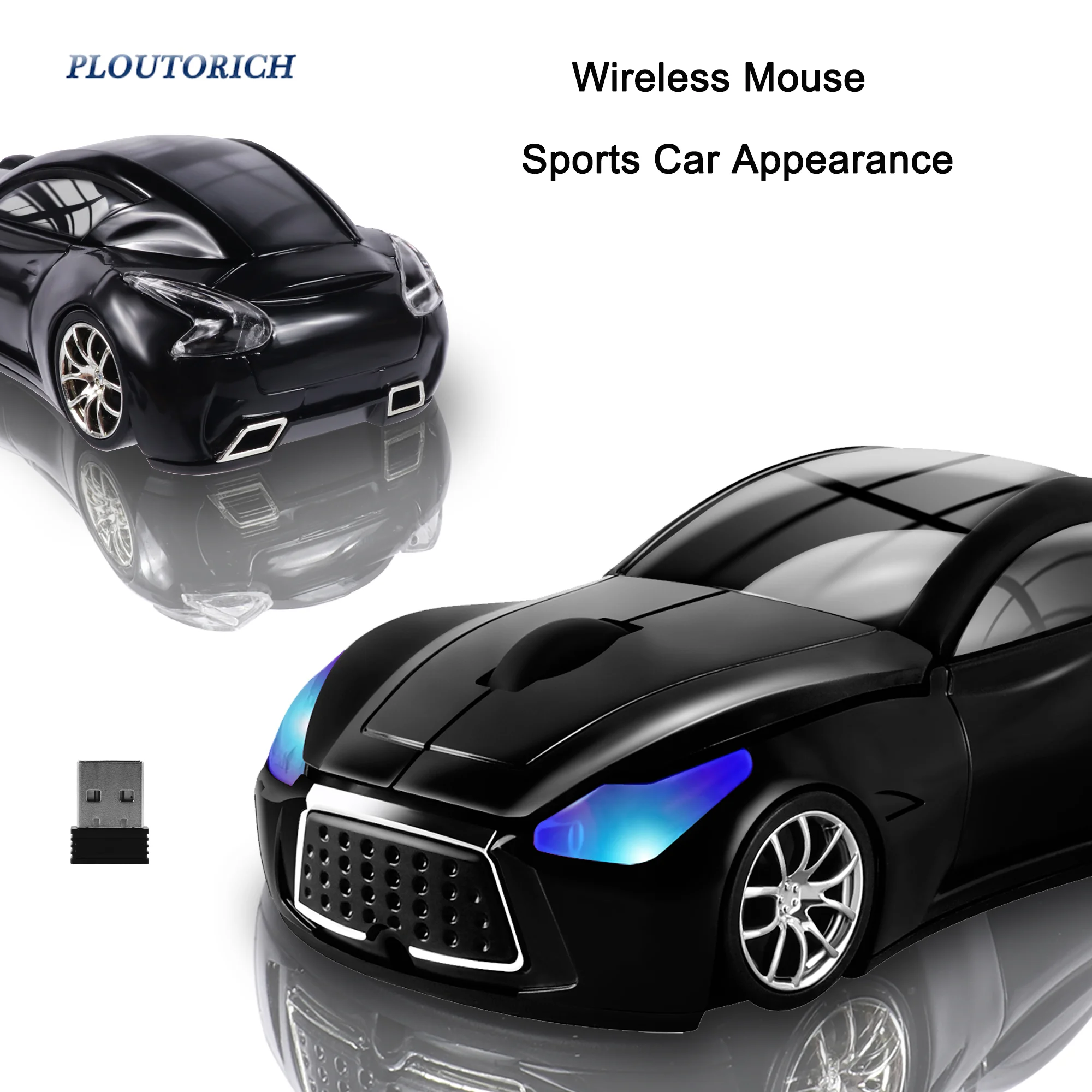 Wireless 2.4G Sports Car Mouse Plug And Play Light Weight Portable Creative Design Office Use Gift For Kid Play Game Mause