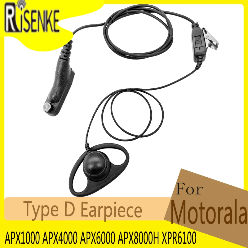 Type D Headphone for Motorala, Two-way Radio Haedset, APX900, APX1000, APX4000, APX6000, APX8000H, XPR6100, XPR6300, XPR7580e