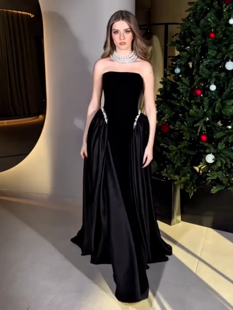 

Сексуальное лоскутное бандажное платье без бретелек с бисером, женское синее платье трапециевидной формы без рукавов на шнуровке, вечерние платья